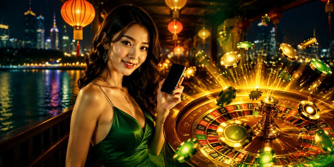 Bàn roulette với đèn lồng tại Hồ Chí Minh gợi không khí casino cao cấp